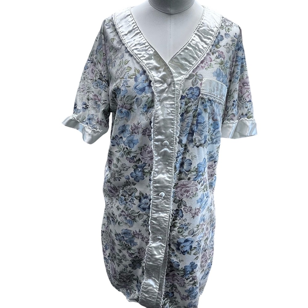 VTG Of The Moment Women Floral‎ Sleep Shirt Cottagecore Nightgown Cotton 8